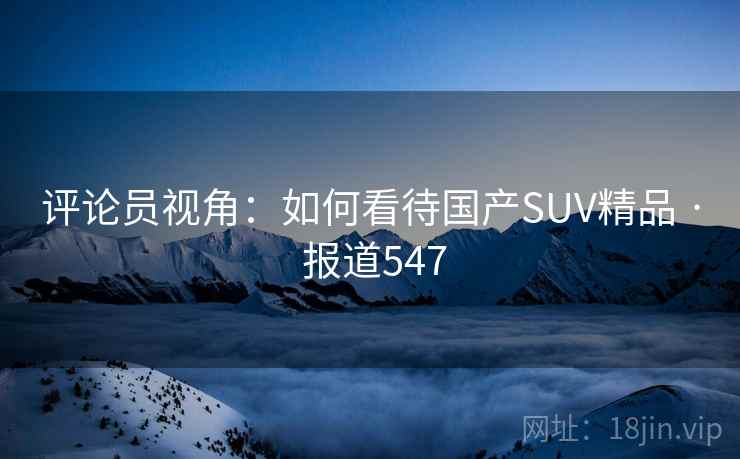 评论员视角：如何看待国产SUV精品 · 报道547  第2张